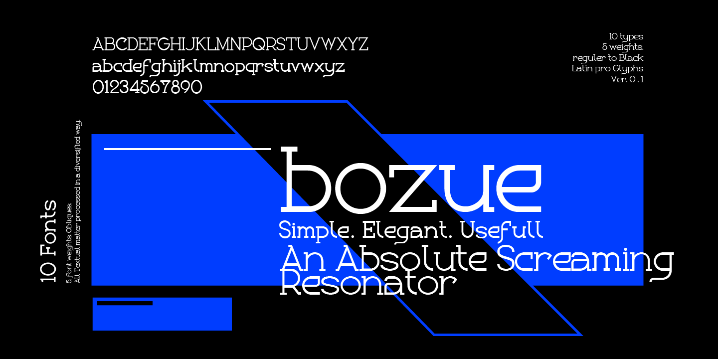 Przykład czcionki Bozue Bold Oblique